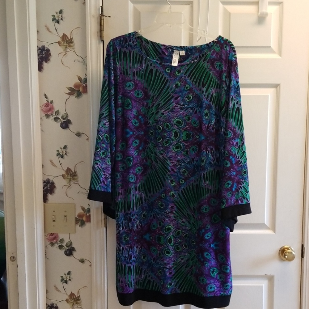 Peacock printed dress